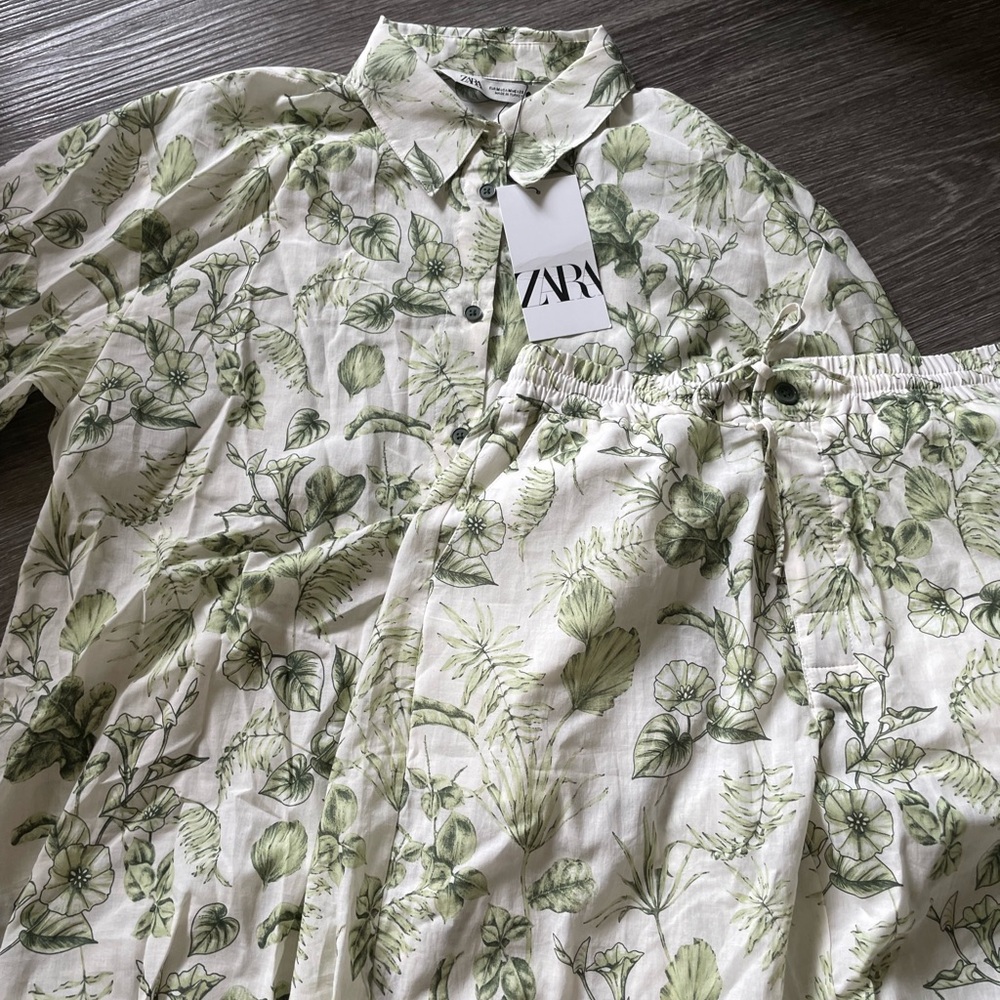 Zara ZW COLLECTION PRINTED shirt&pants